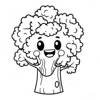 Personaje De Brocoli Feliz Para Colorear 122553-57055