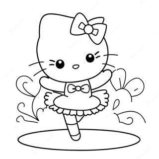 Contorno De Hello Kitty Bailarina Páginas Para Colorear