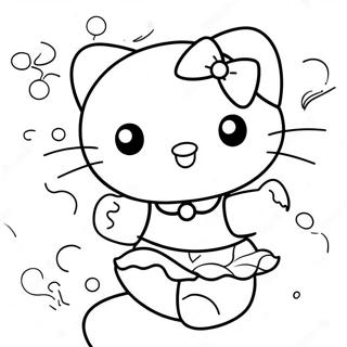 Contorno De Hello Kitty Bailarina Páginas para colorear