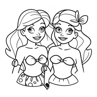 Hermanas De Ariel Páginas Para Colorear