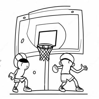 Aro De Baloncesto Páginas para colorear