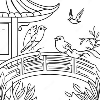 Pagina Para Colorear Jardin Chinoiserie Con Aves 123020 57424