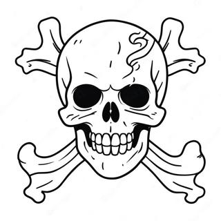 Pagina Para Colorear De Una Calavera Espeluznante Con Huesos Cruzados 123455-57755