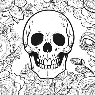 Pagina Para Colorear De Una Calavera Brillante En La Oscuridad 123456-57757