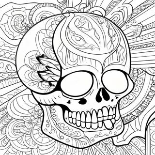Pagina Para Colorear De Una Calavera Brillante En La Oscuridad 123456-57758