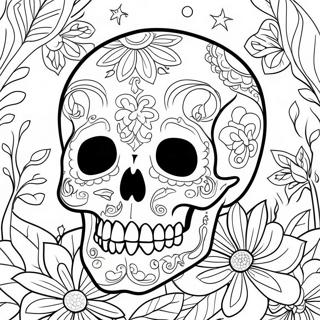 Pagina Para Colorear De Una Calavera Brillante En La Oscuridad 123456-57760