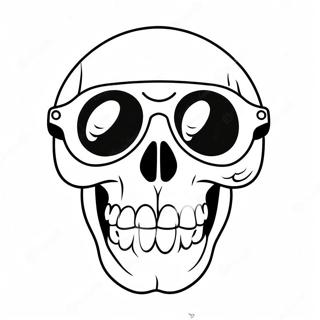 Pagina Para Colorear De Una Calavera Divertida Con Gafas De Sol 123457-57761