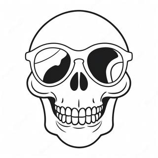 Pagina Para Colorear De Una Calavera Divertida Con Gafas De Sol 123457-57762