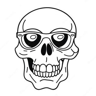 Pagina Para Colorear De Una Calavera Divertida Con Gafas De Sol 123457-57763