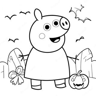 Peppa Pig Halloween Páginas Para Colorear