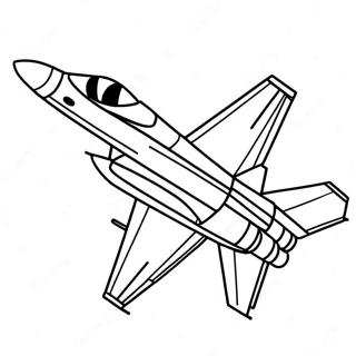 Pagina Para Colorear Del Jet De Combate F18 En Vuelo 123585-57853