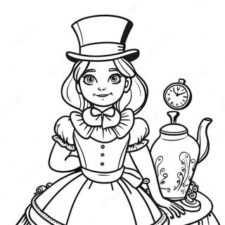 Alicia En El País De Las Maravillas Steampunk Páginas Para Colorear