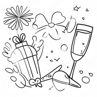 Pagina Para Colorear De Decoraciones De Fiesta De Ano Nuevo 123997 58179