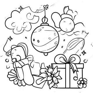 Pagina Para Colorear De Decoraciones De Fiesta De Ano Nuevo 123997 58180