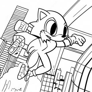Pagina Para Colorear De Sonic Spiderman Balanceandose Por La Ciudad 124278-58488