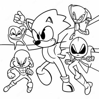 Pagina Para Colorear De Sonic Spiderman Luchando Contra Villanos 124281-58497