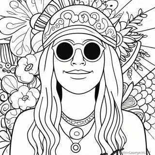 Hippie Stoner Páginas Para Colorear