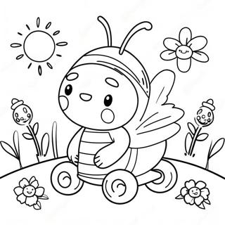 Pagina Para Colorear De Un Adorable Buggy Huggy En El Jardin 124793-58885