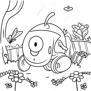 Página Para Colorear De Buggy Huggy Aventurero Explorando El Jardín Páginas Para Colorear