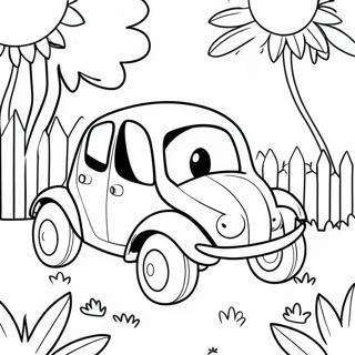 Página Para Colorear De Buggy Huggy Aventurero Explorando El Jardín Páginas Para Colorear