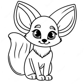 Pagina Para Colorear De Un Zorro Feneco Jugueton Con Orejas Grandes 125025-59069