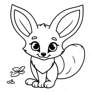 Pagina Para Colorear De Un Zorro Feneco Jugueton Con Orejas Grandes 125025-59070