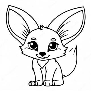 Pagina Para Colorear De Un Zorro Feneco Jugueton Con Orejas Grandes 125025-59071