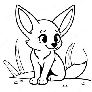 Pagina Para Colorear De Un Zorro Feneco Jugueton Con Orejas Grandes 125025-59072