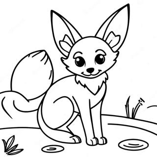 Pagina Para Colorear De Zorro Fennec Bajo La Luz De La Luna 125027-59077