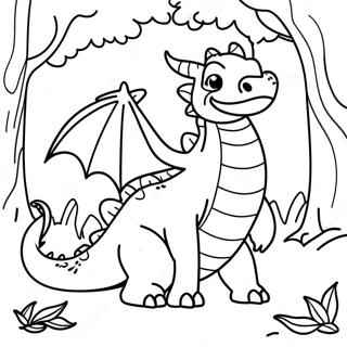 Dragon Encantador En Un Bosque Pagina Para Colorear 125105-59138