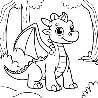 Dragon Encantador En Un Bosque Pagina Para Colorear 125105-59139