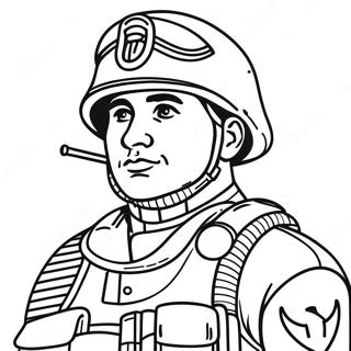 Dibujo Para Colorear De Un Valiente Soldado De Marines 125206-59206