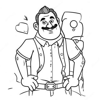 Dibujo Para Colorear Del Personaje Sigiloso De Hola Vecino 125231-59227