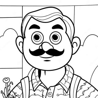 Dibujo Para Colorear Del Personaje Sigiloso De Hola Vecino 125231-59228