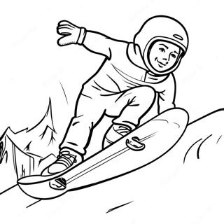 Pagina Para Colorear De Snowboarder Genial En Accion 125308-59285