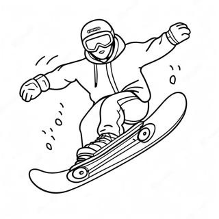 Pagina Para Colorear De Snowboarder Genial En Accion 125308-59286