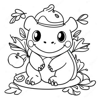 Pagina Para Colorear De Bulbasaur En Un Banquete De Accion De Gracias 125594 59520