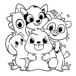 Pagina Para Colorear De Animales Divertidos De Dibujos Animados De Los 90 125697 59594