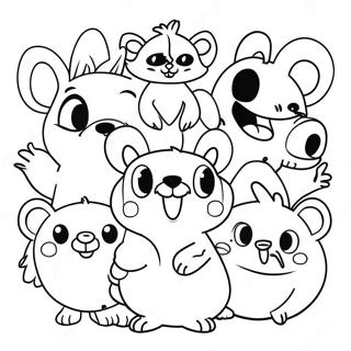 Pagina Para Colorear De Animales Divertidos De Dibujos Animados De Los 90 125697 59596