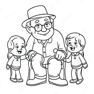 Pagina Para Colorear De Abuelo Divertido Jugando Con Sus Nietos 126263-60025