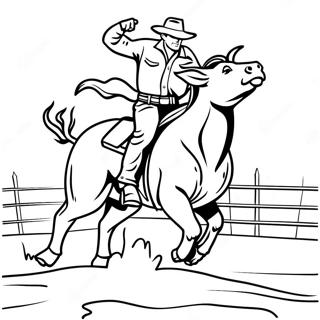 Pagina Para Colorear De Un Jinete De Toros Del Viejo Oeste 126884-60508