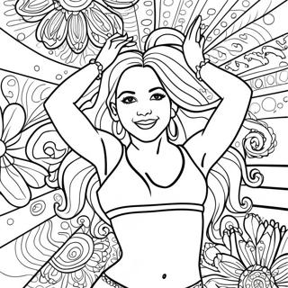 Pagina Para Colorear De Shakira Bailando Con Fondo Colorido 127013 60610