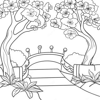 Pagina Para Colorear Del Jardin De Cerezos En Flor 127117-60700