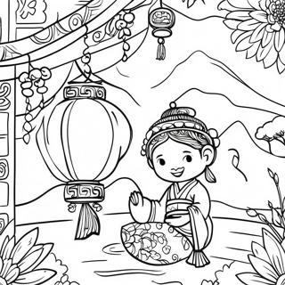 Pagina Para Colorear De Festivales Asiaticos Coloridos 127167-60729