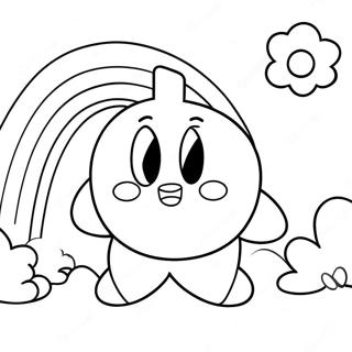 Pagina Para Colorear De Kirby Con Un Arcoiris 12726-2530