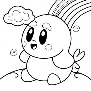 Pagina Para Colorear De Kirby Con Un Arcoiris 12726-2531