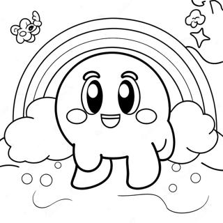 Pagina Para Colorear De Kirby Con Un Arcoiris 12726-2532