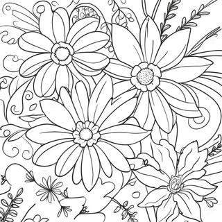 Pagina Para Colorear De Hermosas Flores En Flor 127607-61203