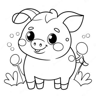 Cerdo Kawaii Bonito Páginas Para Colorear