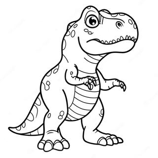 Pagina Para Colorear De T Rex Colorido Rugiendo 1278-1562